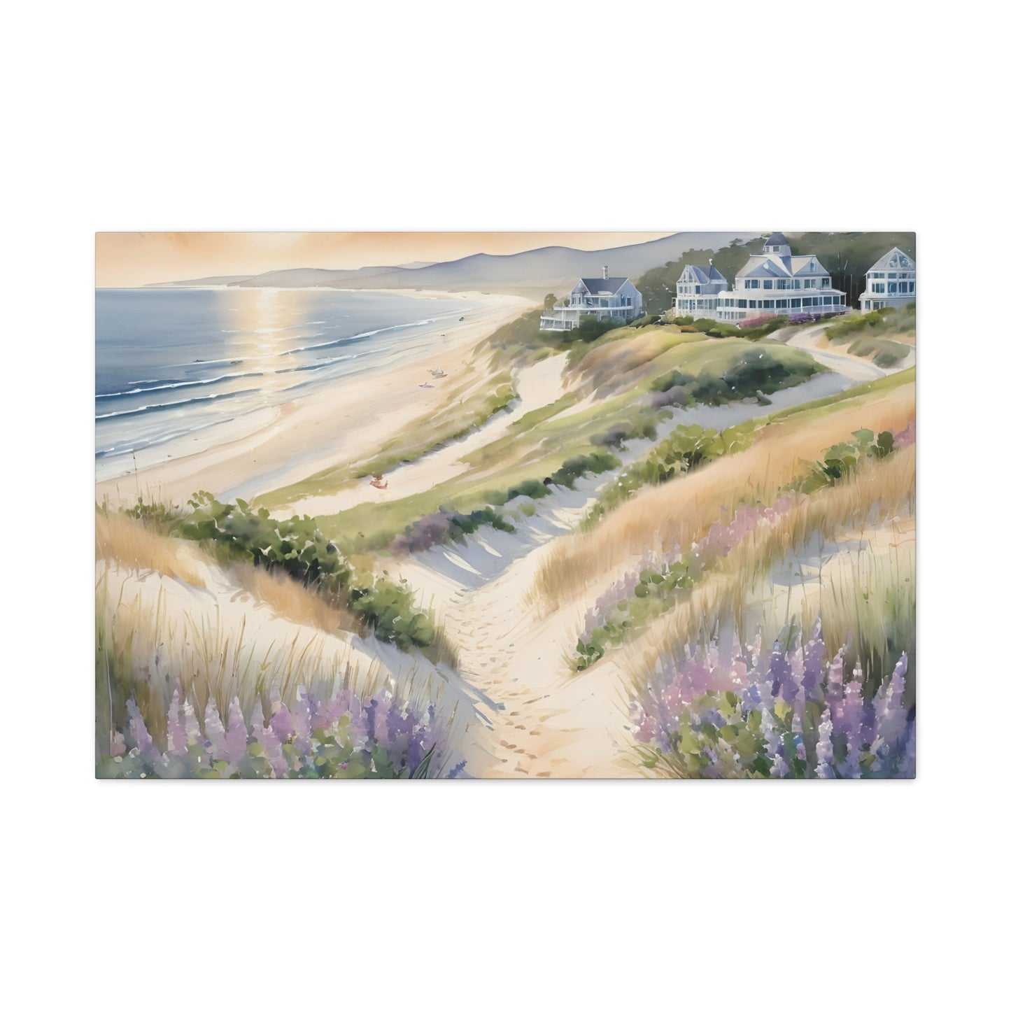 Hamptons Oceanfront Vibe, Watercolor Painting, 16 of many