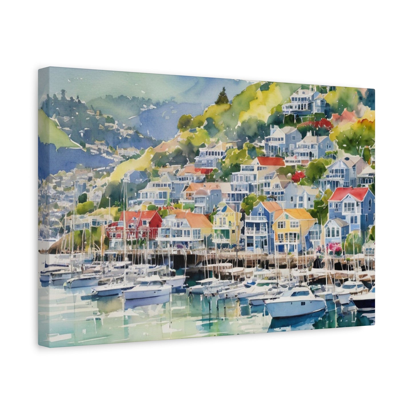 Sausalito California Coastal Vibe, Canvas Painting, 3 of many