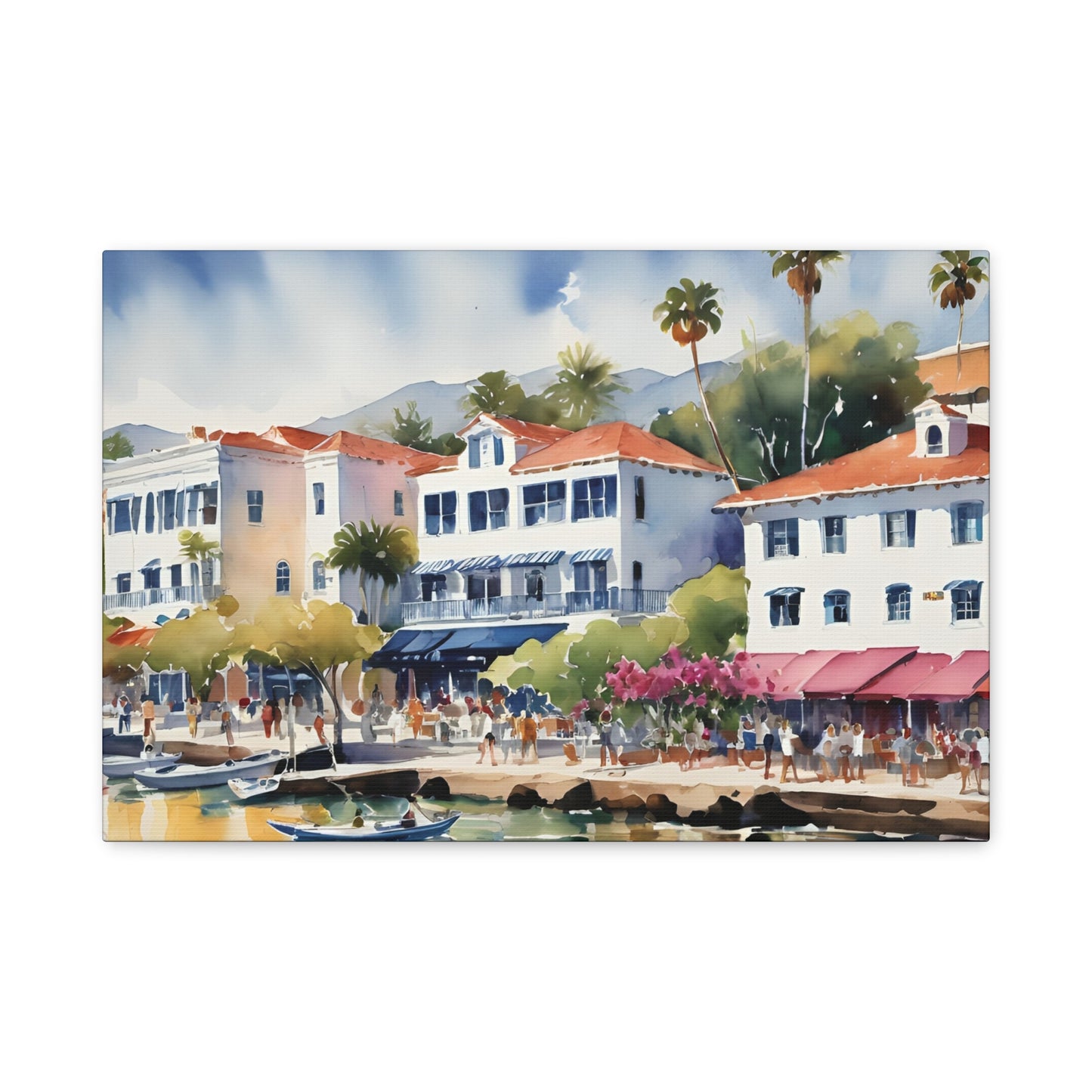 Santa Barbara Watercolor, Canvas Painting, 2 of many