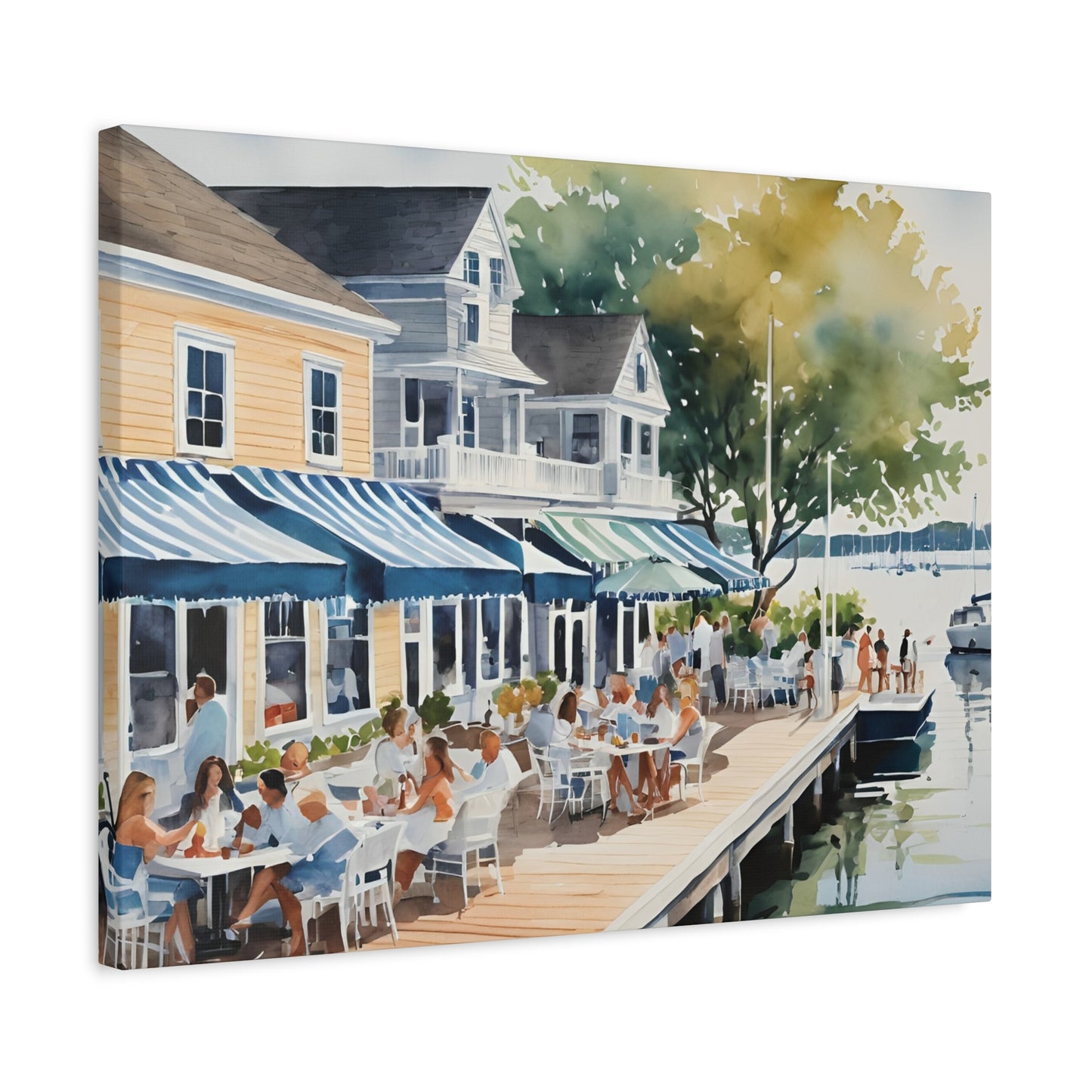 Hamptons Waterfront, Hamptons Watercolor Painting, 6 of many