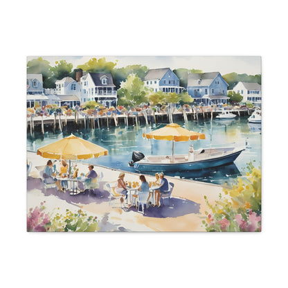 Hamptons Waterfront, Hamptons Watercolor Painting, 2 of many