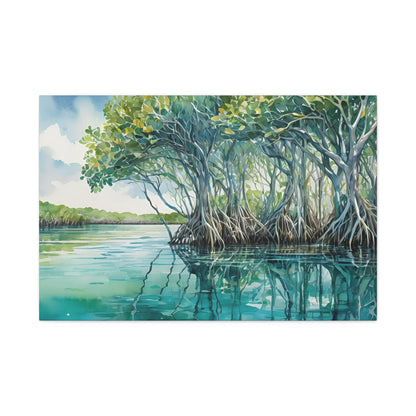 Florida Bay Vibe, Watercolor Canvas Painting, 7 of many