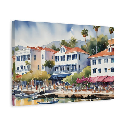 Santa Barbara Watercolor, Canvas Painting, 2 of many