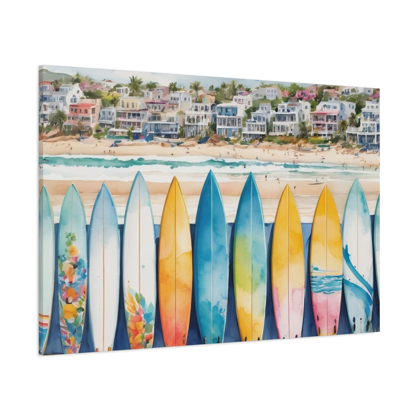 Coastal Surfboard Vibe, Coastal Canvas Painting, 2 of many