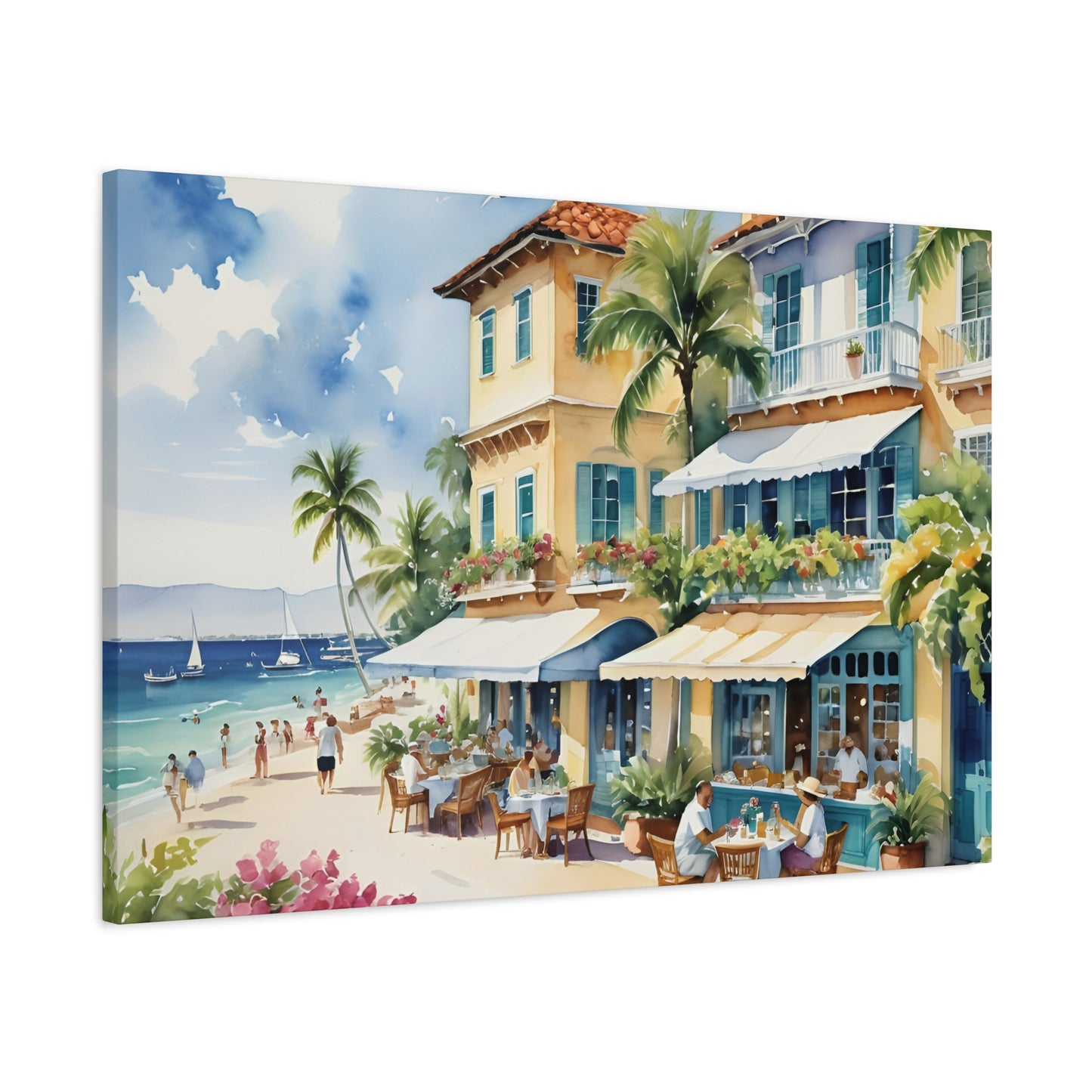 Palm Beach Waterfront, Palm Beach Watercolor Painting, 7 of many