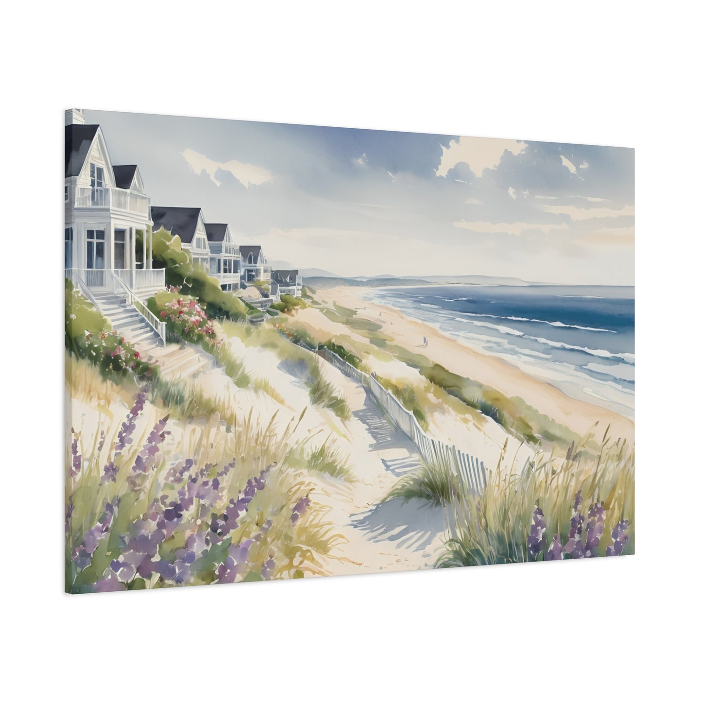 Hamptons Oceanfront Vibe, Watercolor Painting, 17 of many