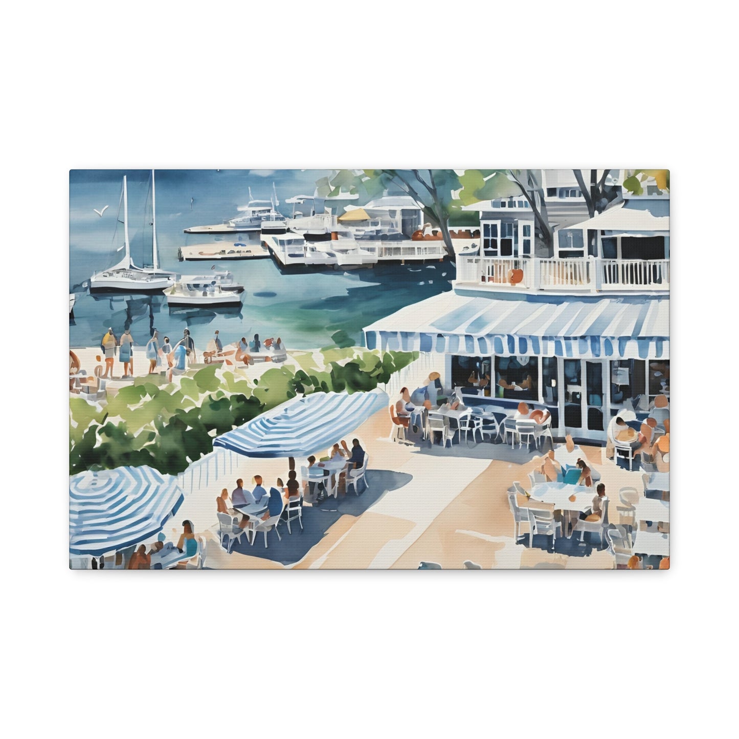 Hamptons Waterfront, Hamptons Watercolor Painting, 7 of many