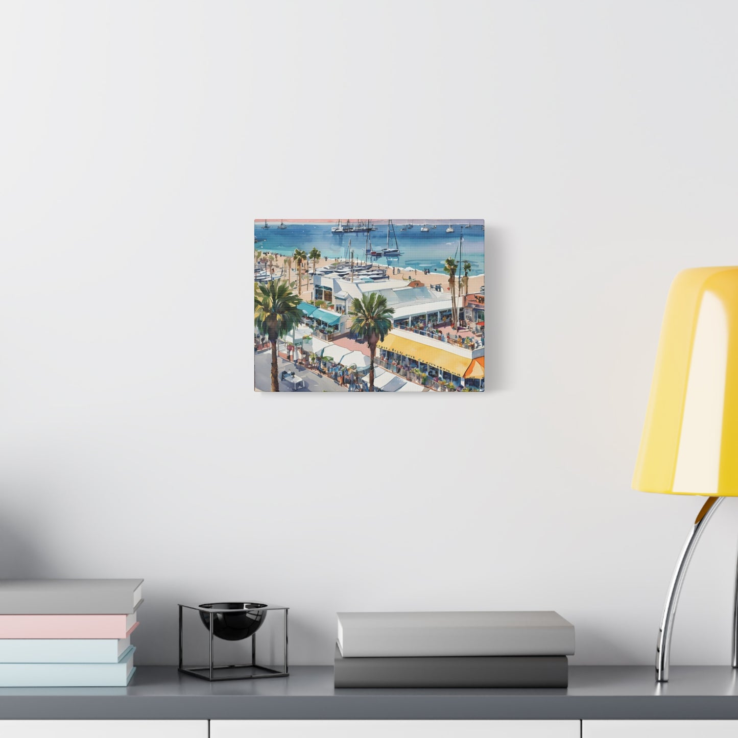 Santa Monica Waterfront, Watercolor Canvas Painting, 1 of many