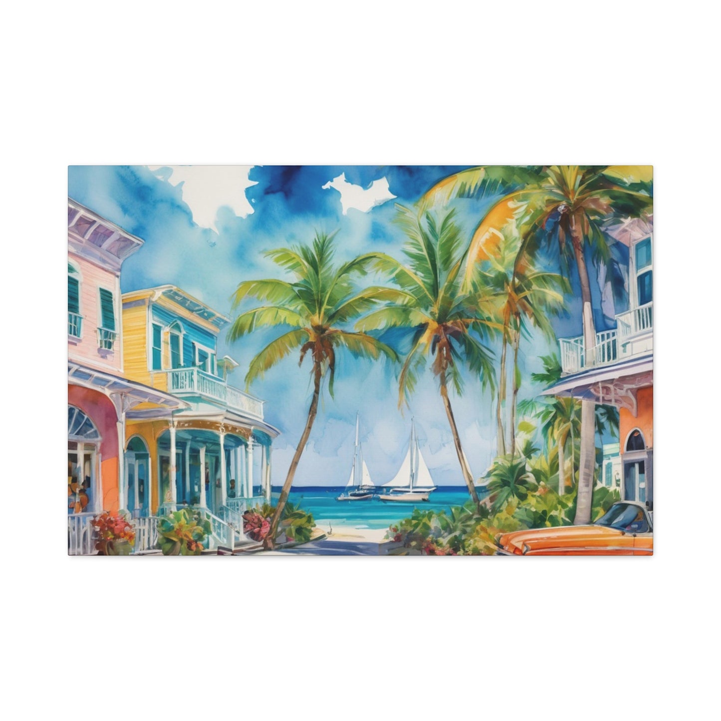 Key West Vibe, Coastal Canvas Painting, 5 of many