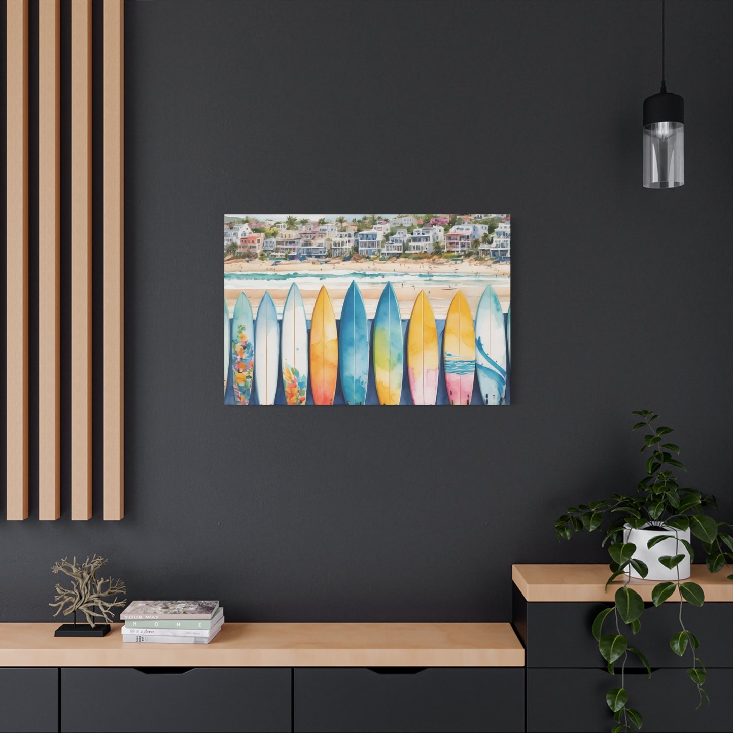 Coastal Surfboard Vibe, Coastal Canvas Painting, 2 of many