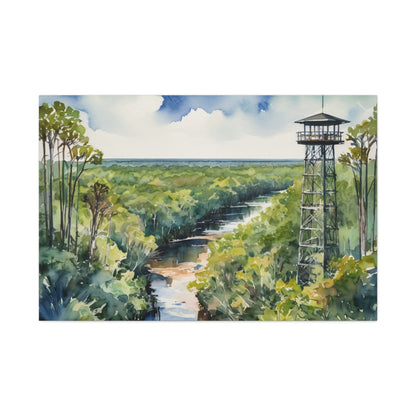 Park Tower Vibe, Watercolor Canvas Painting, 1 of many