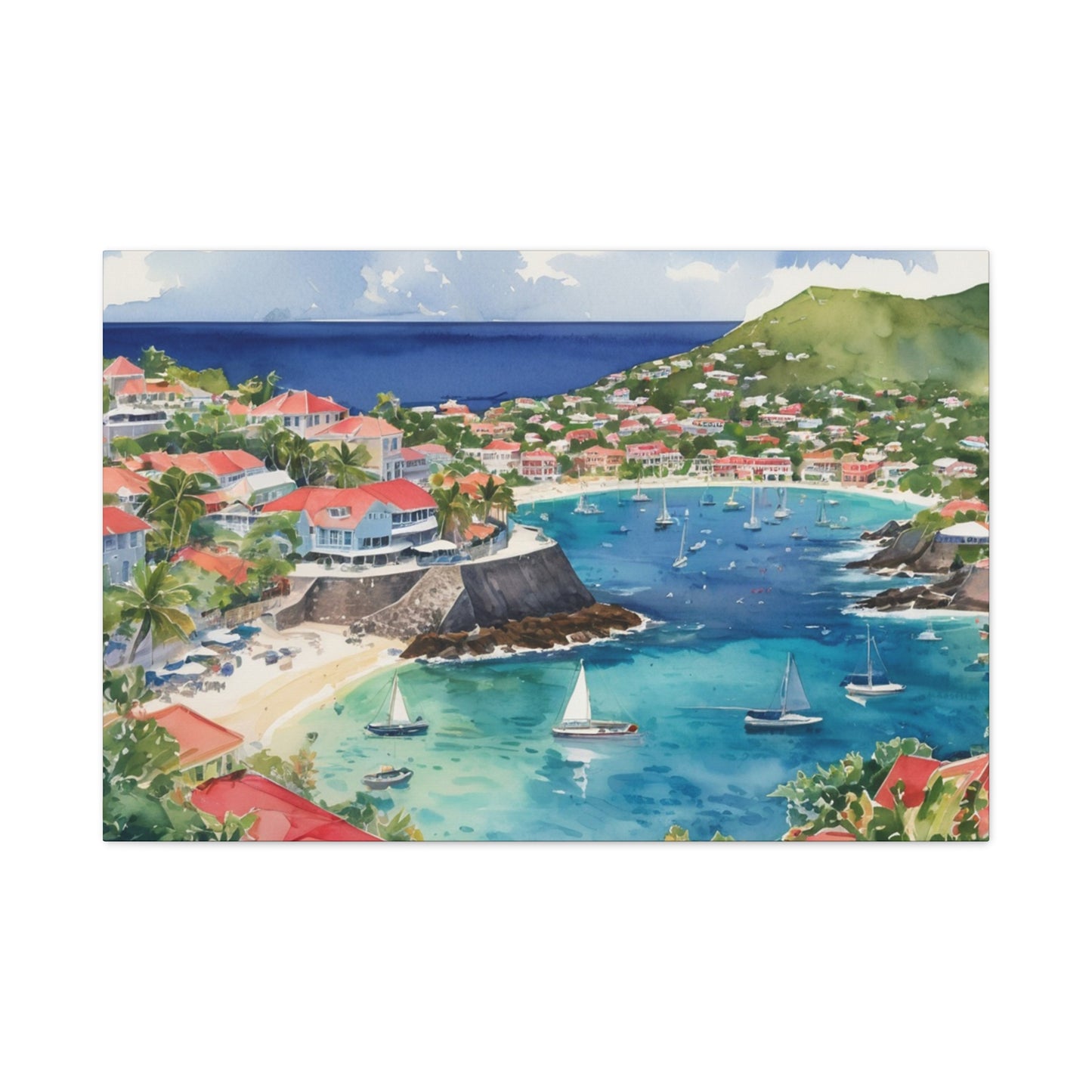 St. Barts Coastal Vibe, Canvas Painting, 9 of many