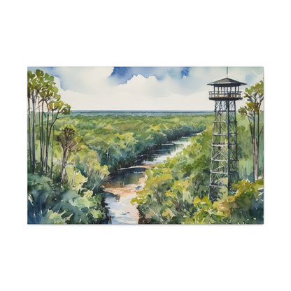 Park Tower Vibe, Watercolor Canvas Painting, 1 of many