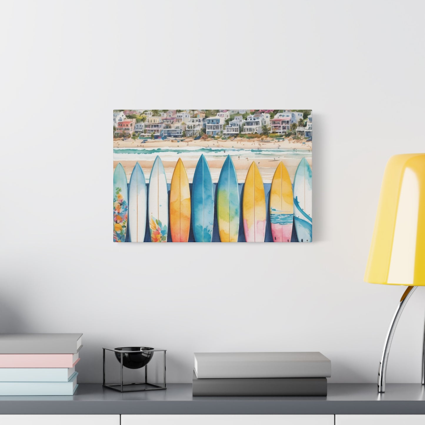 Coastal Surfboard Vibe, Coastal Canvas Painting, 2 of many