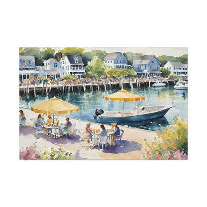 Hamptons Waterfront, Hamptons Watercolor Painting, 2 of many