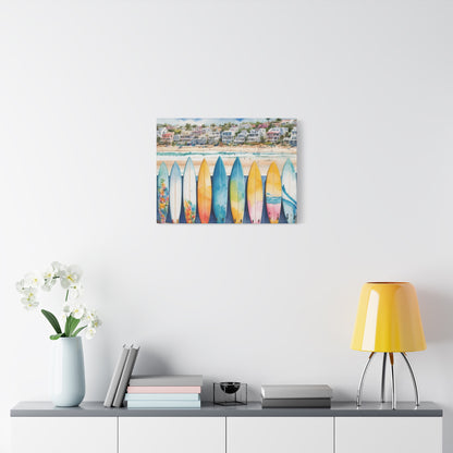 Coastal Surfboard Vibe, Coastal Canvas Painting, 2 of many