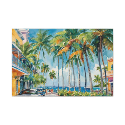 Key West Vibe, Coastal Canvas Painting, 3 of many