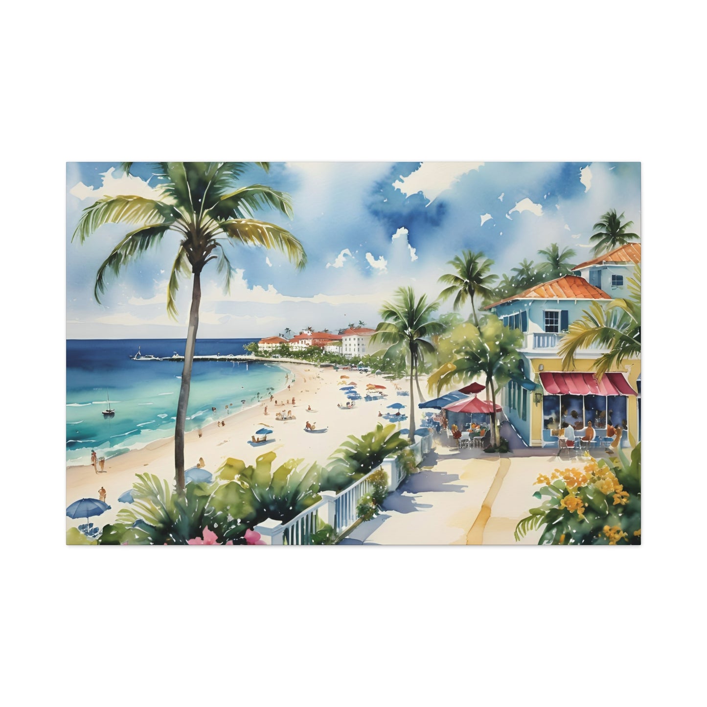 Palm Beach Waterfront, Palm Beach Watercolor Painting, 8 of many