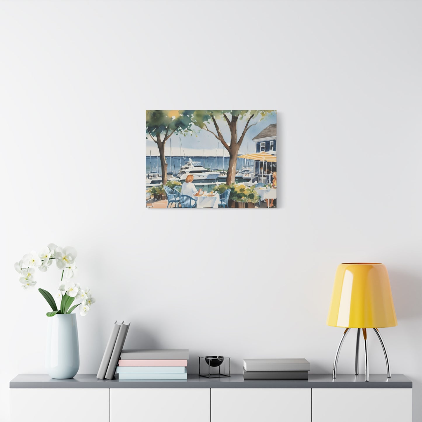 Hamptons Waterfront, Hamptons Watercolor Painting, 3 of many