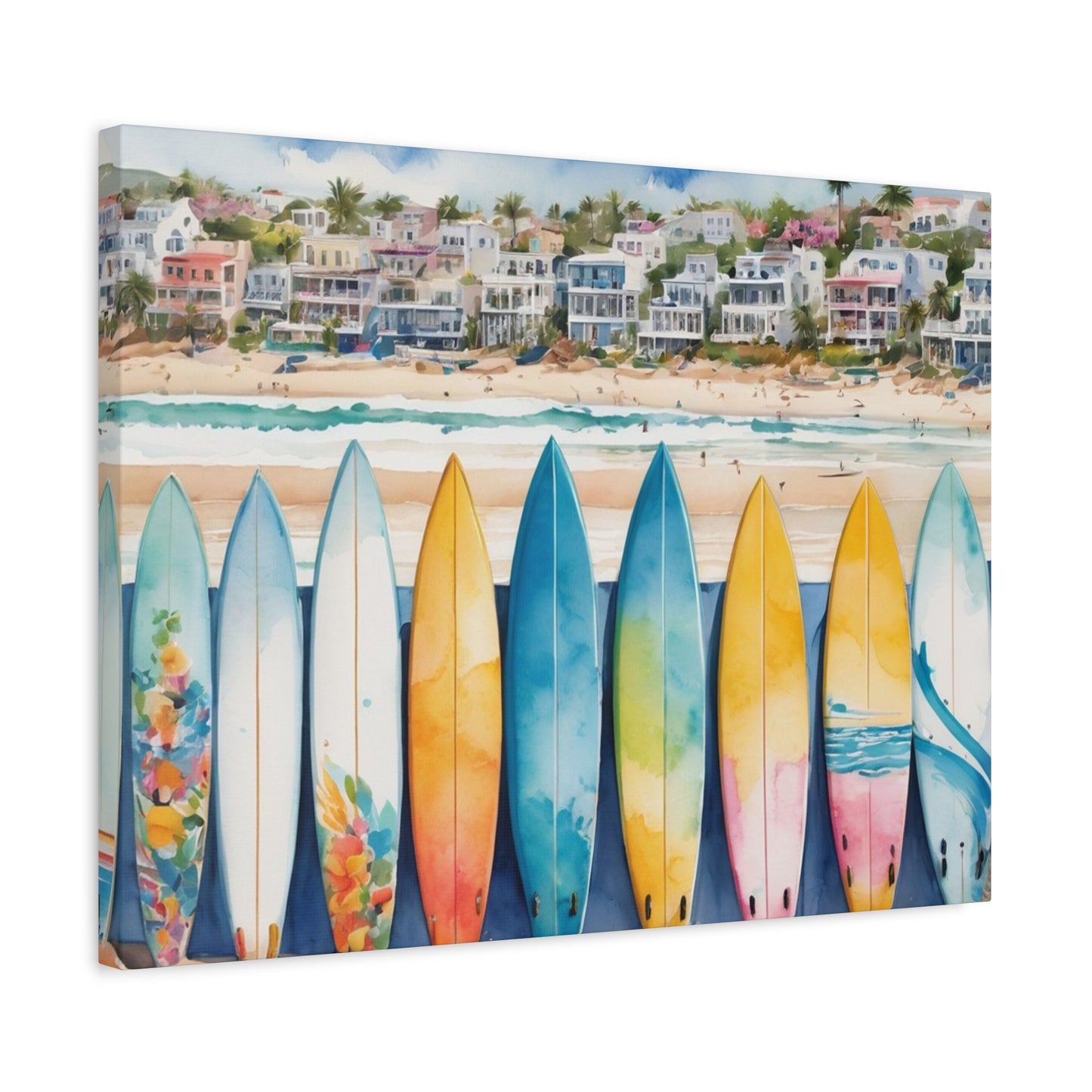 Coastal Surfboard Vibe, Coastal Canvas Painting, 2 of many