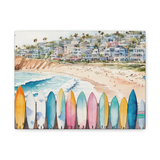 Coastal Surfboard Vibe, Coastal Canvas Painting, 4 of many