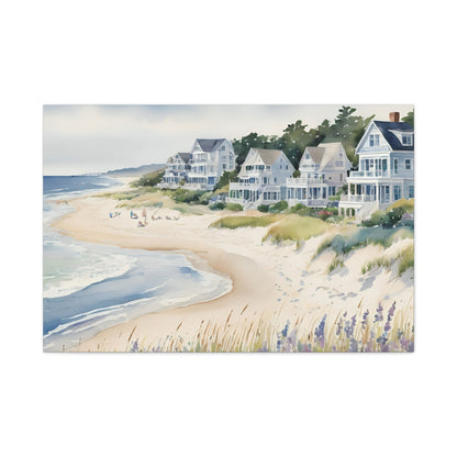 Hamptons Oceanfront Vibe, Watercolor Painting, 1 of many