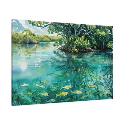 Florida Bay Vibe, Watercolor Canvas Painting, 2 of many