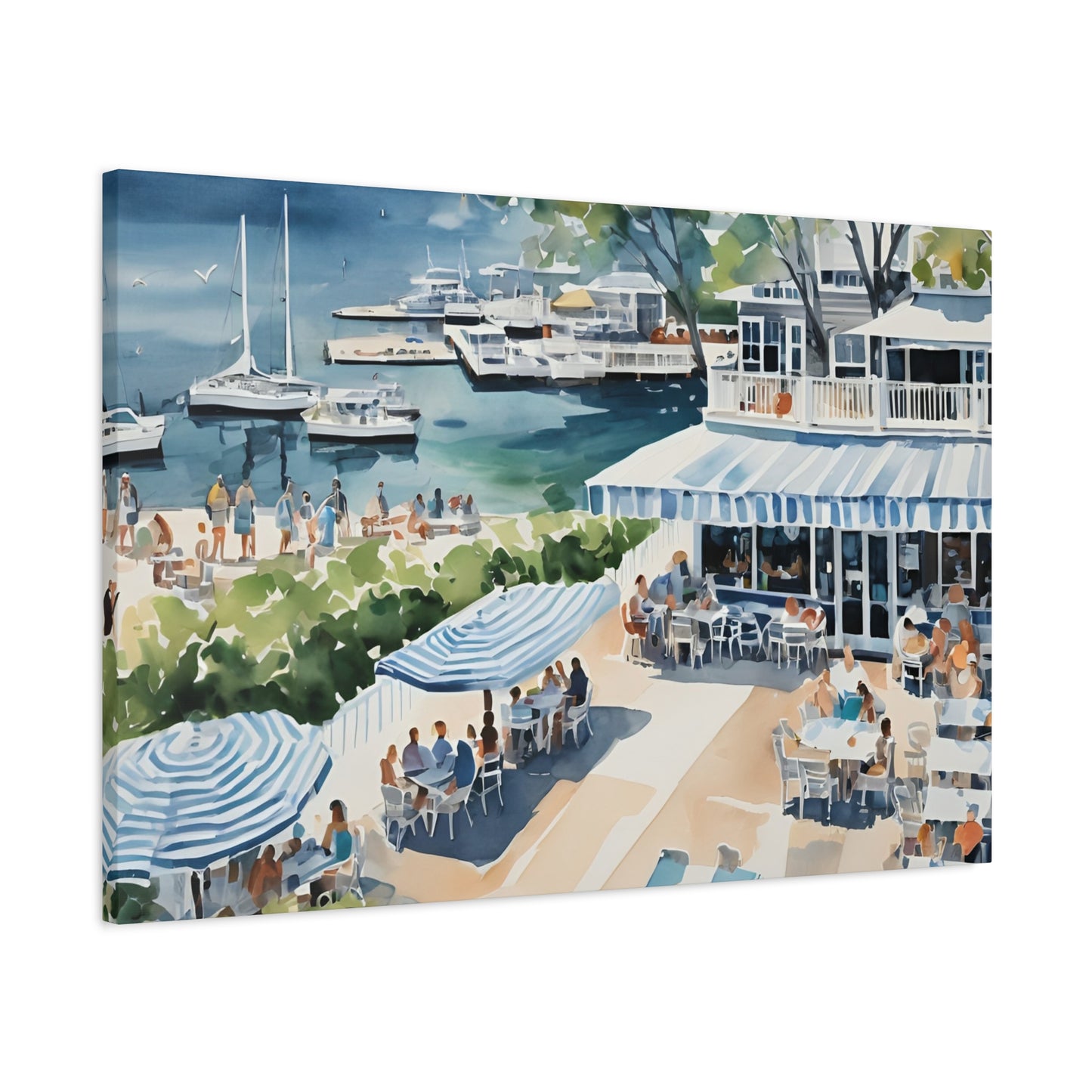 Hamptons Waterfront, Hamptons Watercolor Painting, 7 of many