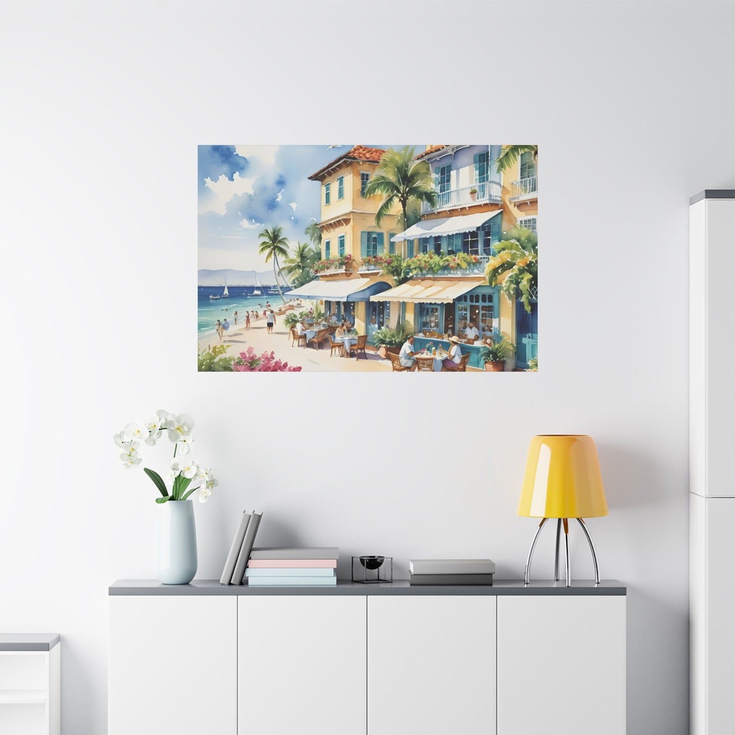 Palm Beach Waterfront, Palm Beach Watercolor Painting, 7 of many