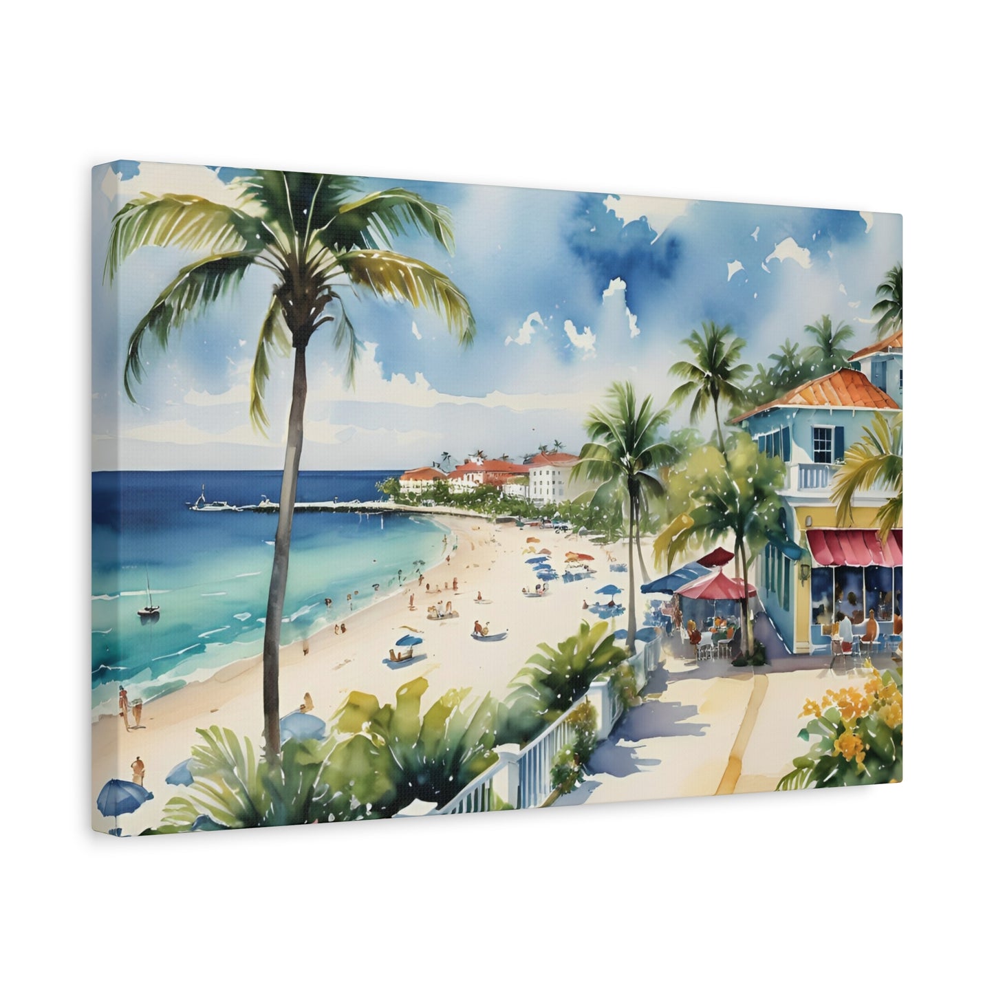 Palm Beach Waterfront, Palm Beach Watercolor Painting, 8 of many