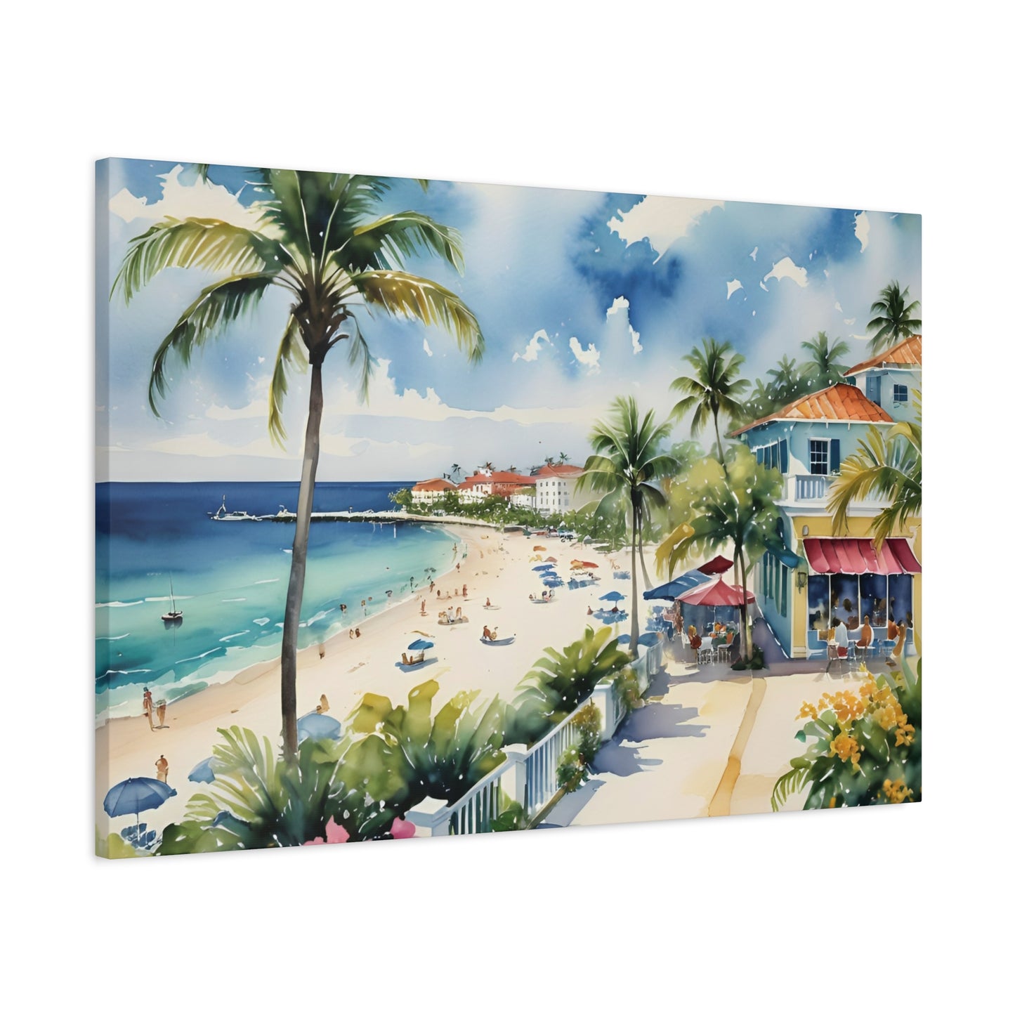 Palm Beach Waterfront, Palm Beach Watercolor Painting, 8 of many