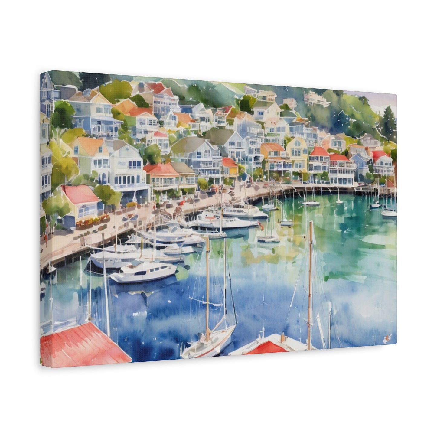 Sausalito California Coastal Vibe, Canvas Painting, 2 of many