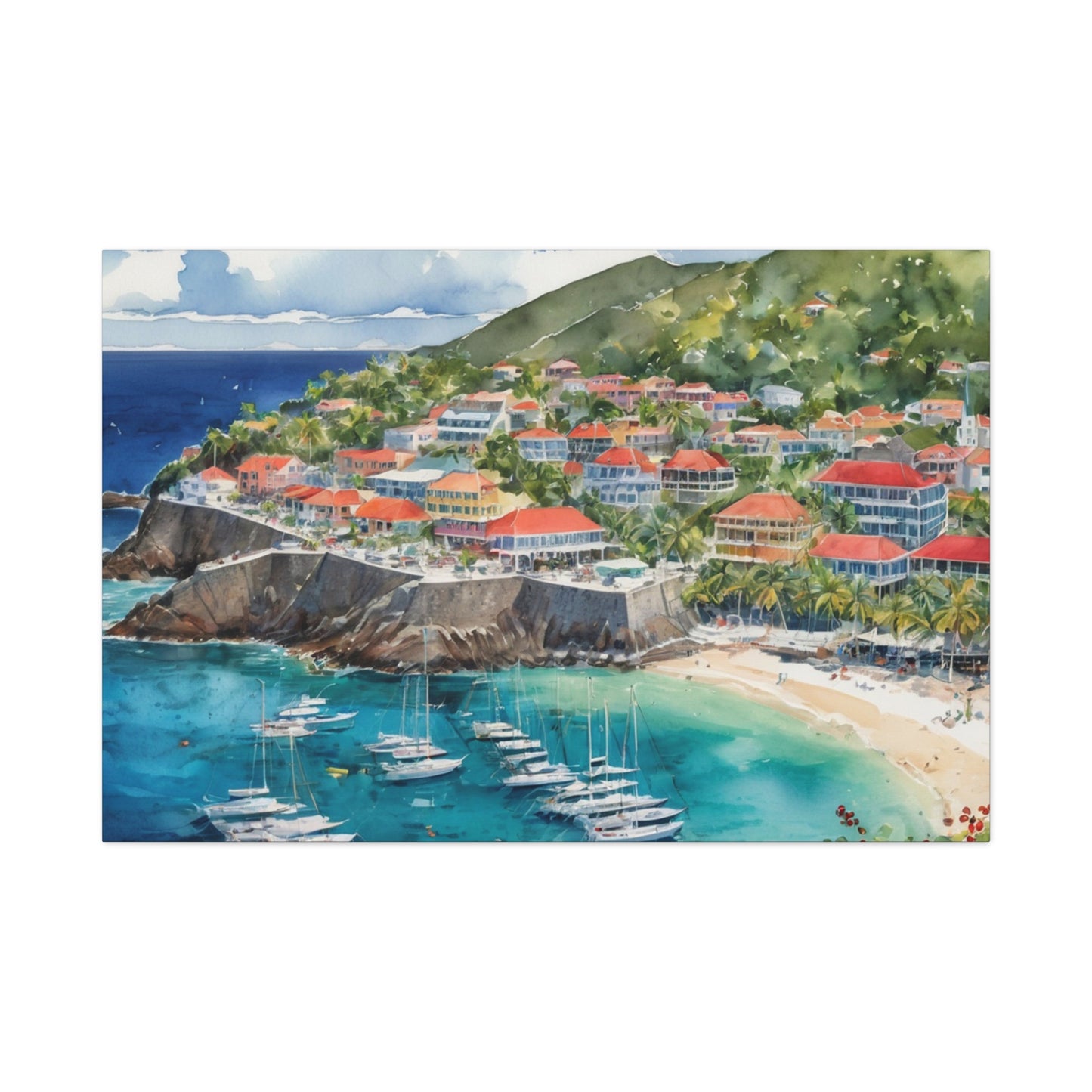 St. Barts Coastal Vibe, Canvas Painting, 6 of many