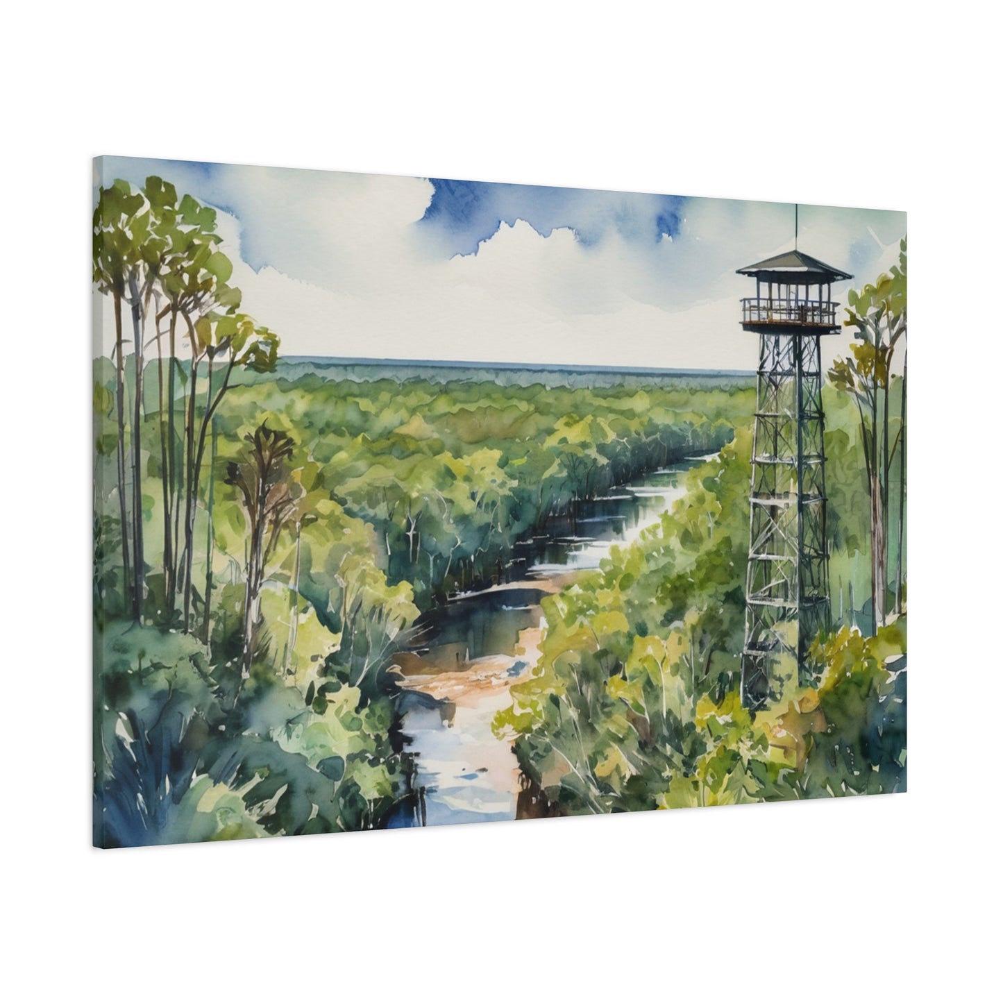 Park Tower Vibe, Watercolor Canvas Painting, 1 of many