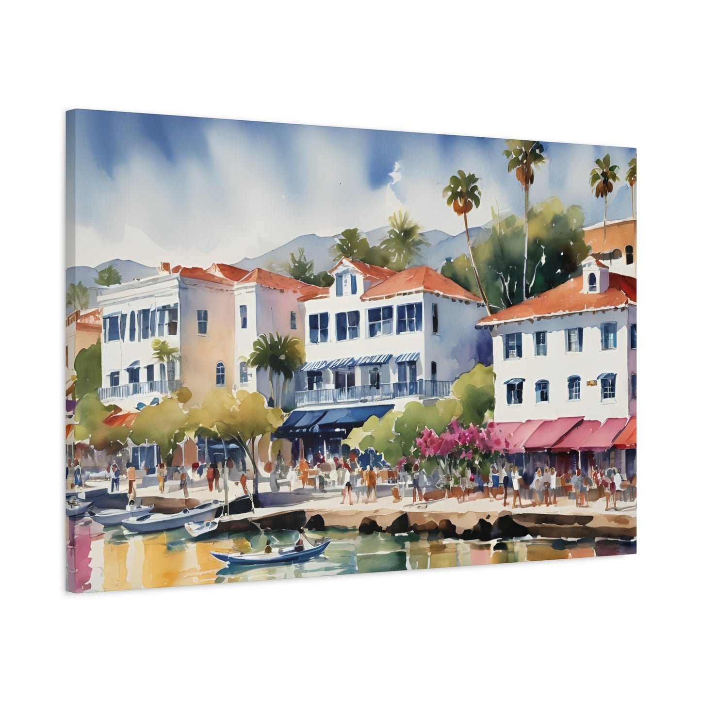 Santa Barbara Watercolor, Canvas Painting, 2 of many