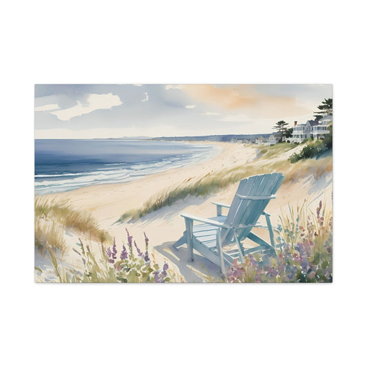 Hamptons Oceanfront Vibe, Watercolor Painting, 14 of many