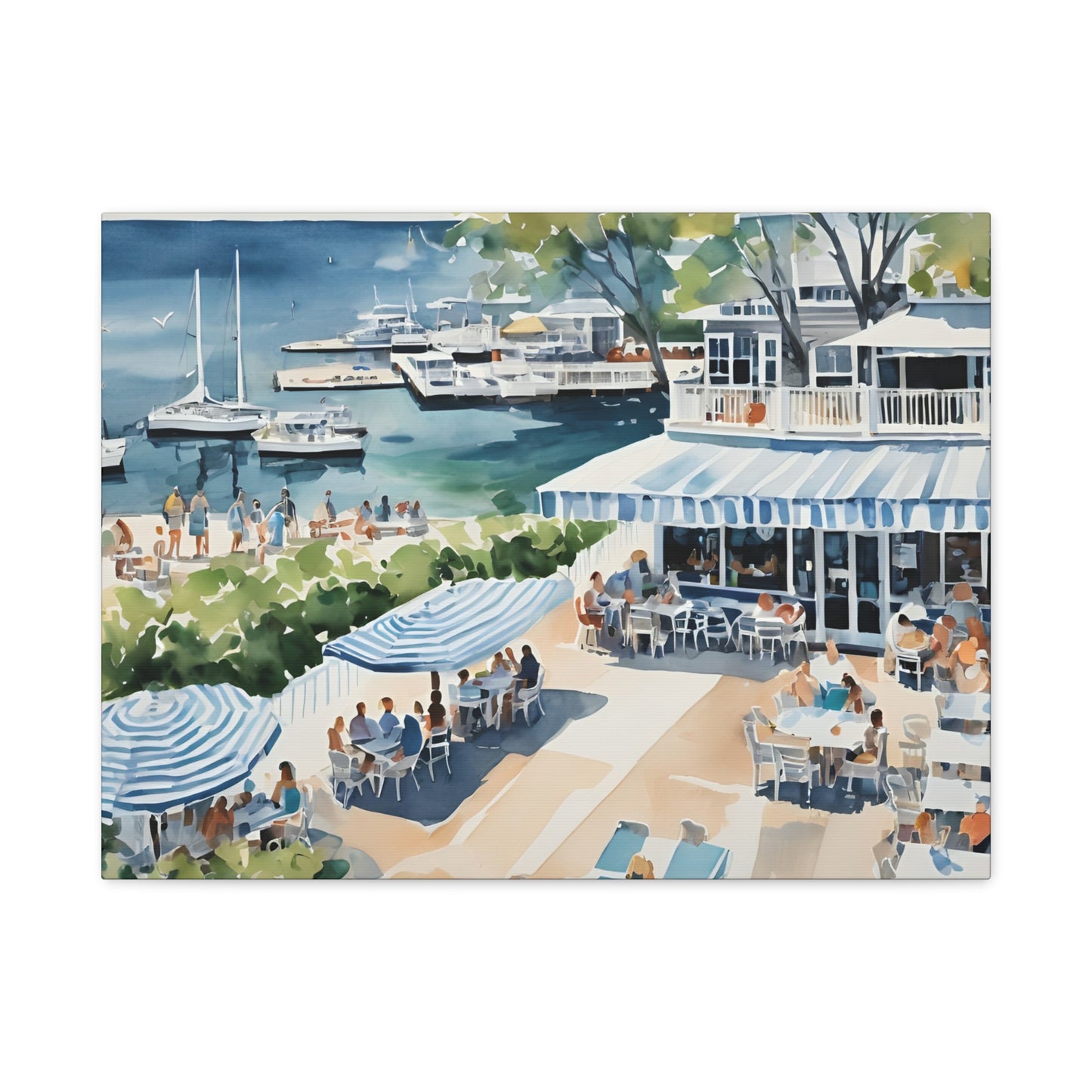 Hamptons Waterfront, Hamptons Watercolor Painting, 7 of many