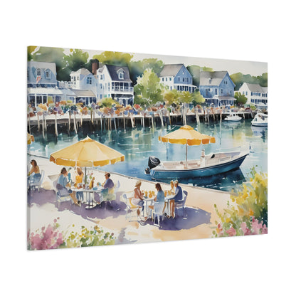 Hamptons Waterfront, Hamptons Watercolor Painting, 2 of many