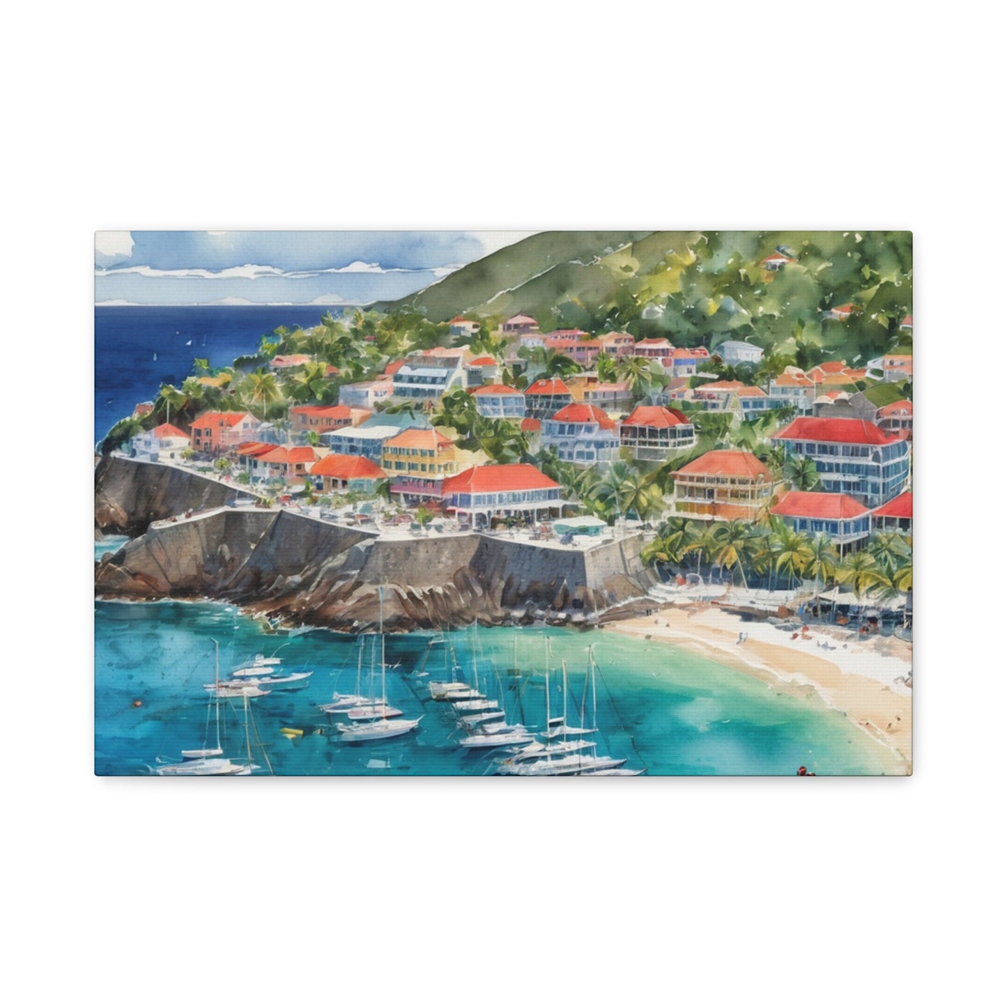 St. Barts Coastal Vibe, Canvas Painting, 6 of many