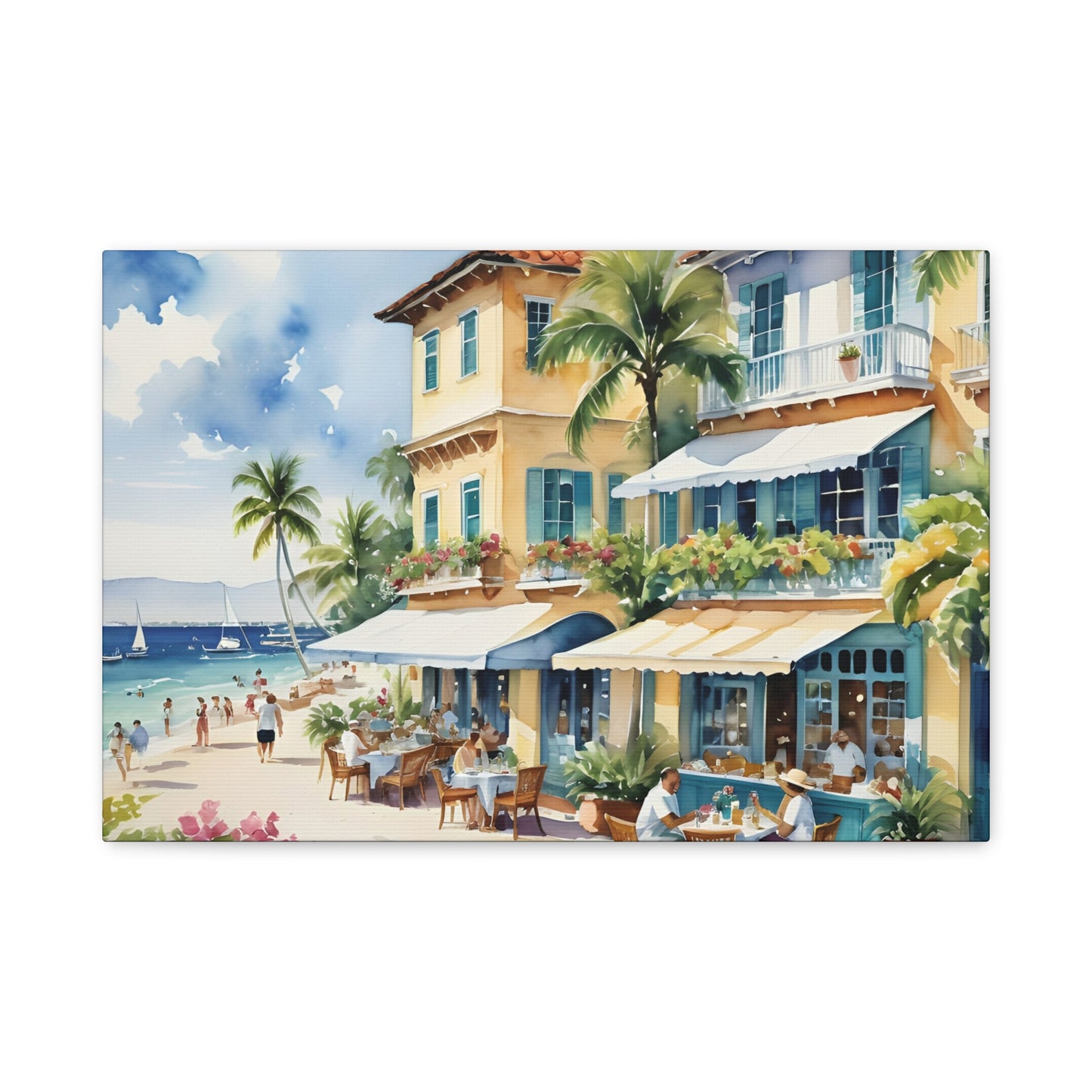 Palm Beach Waterfront, Palm Beach Watercolor Painting, 7 of many