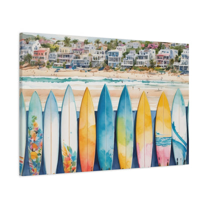 Coastal Surfboard Vibe, Coastal Canvas Painting, 2 of many