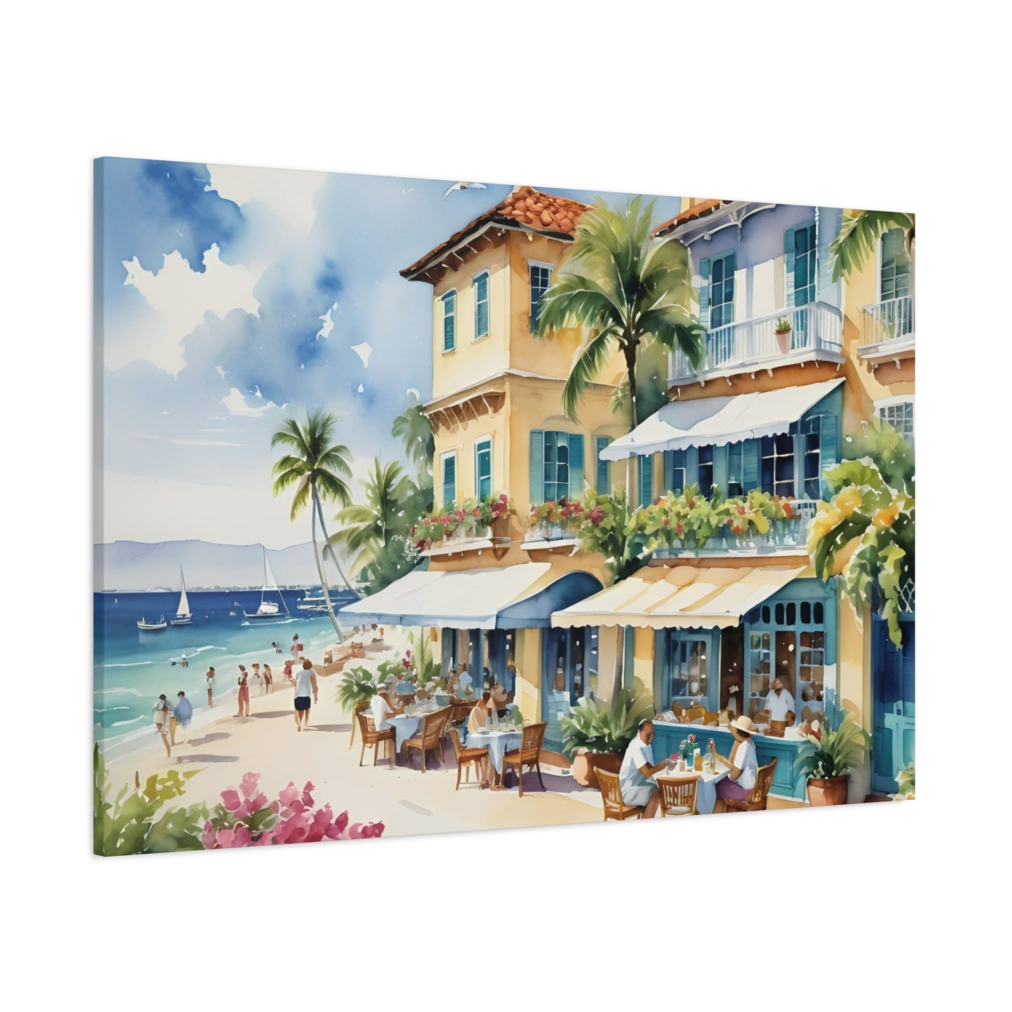 Palm Beach Waterfront, Palm Beach Watercolor Painting, 7 of many