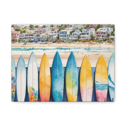 Coastal Surfboard Vibe, Coastal Canvas Painting, 2 of many