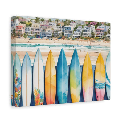 Coastal Surfboard Vibe, Coastal Canvas Painting, 2 of many