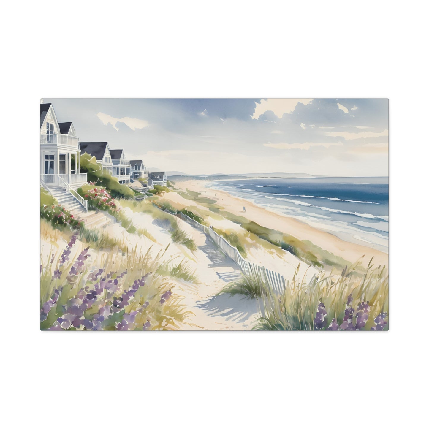 Hamptons Oceanfront Vibe, Watercolor Painting, 17 of many