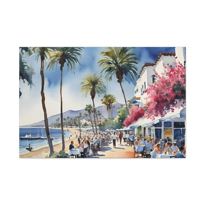 Santa Barbara Watercolor, Canvas Painting, 1 of many