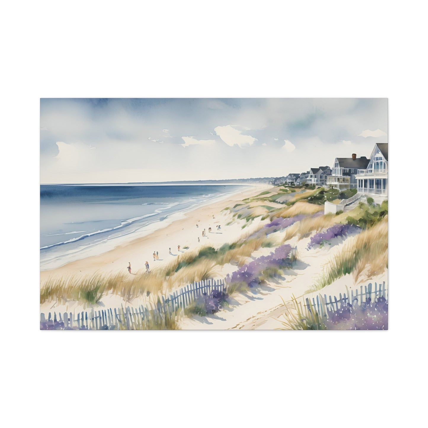 Hamptons Oceanfront Vibe, Watercolor Painting, 4 of many