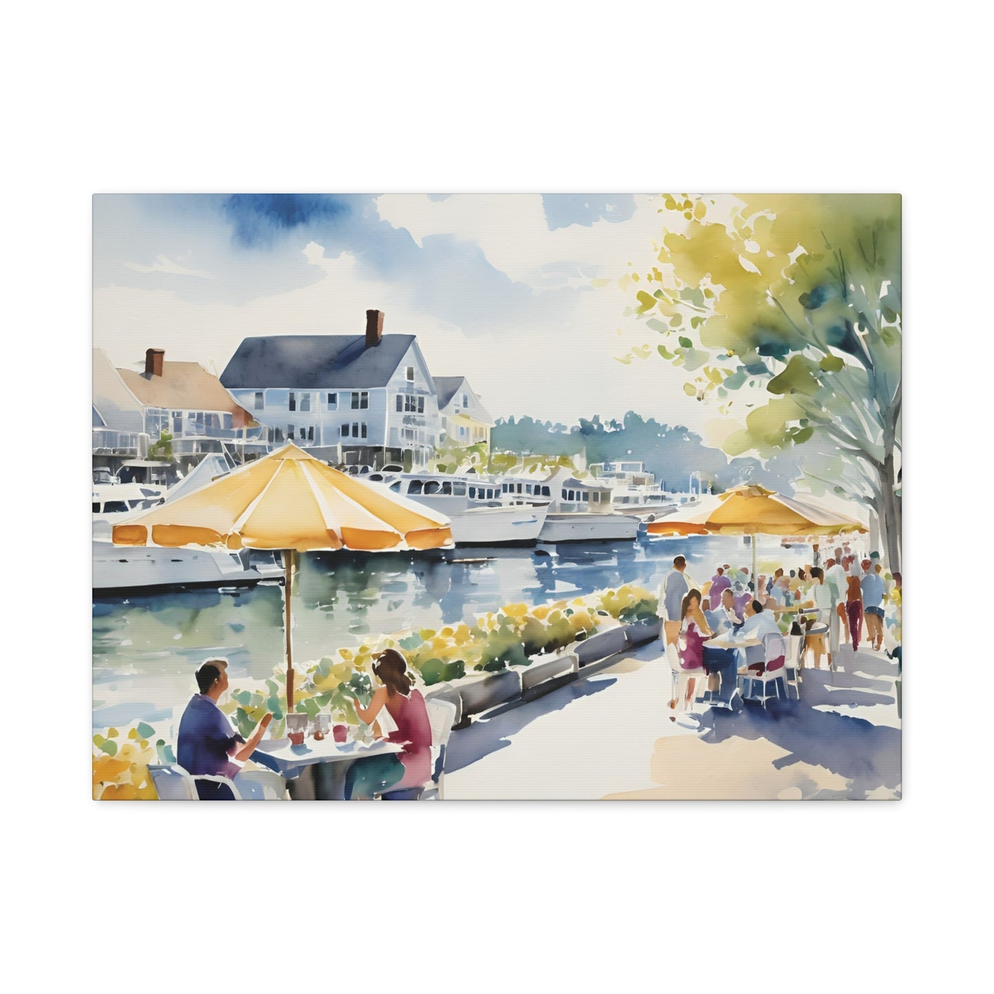 Hamptons Waterfront, Hamptons Watercolor Painting, 9 of many