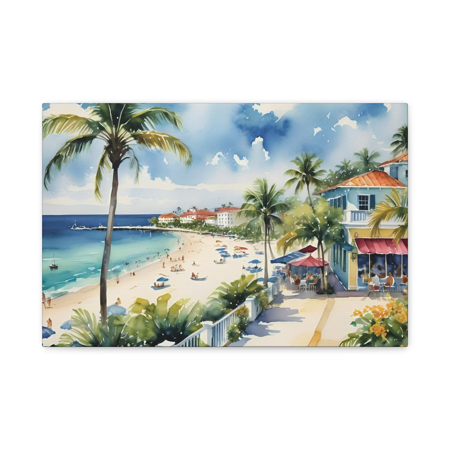 Palm Beach Waterfront, Palm Beach Watercolor Painting, 8 of many