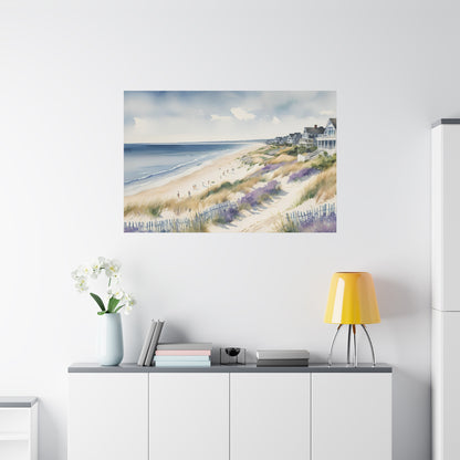 Hamptons Oceanfront Vibe, Watercolor Painting, 4 of many